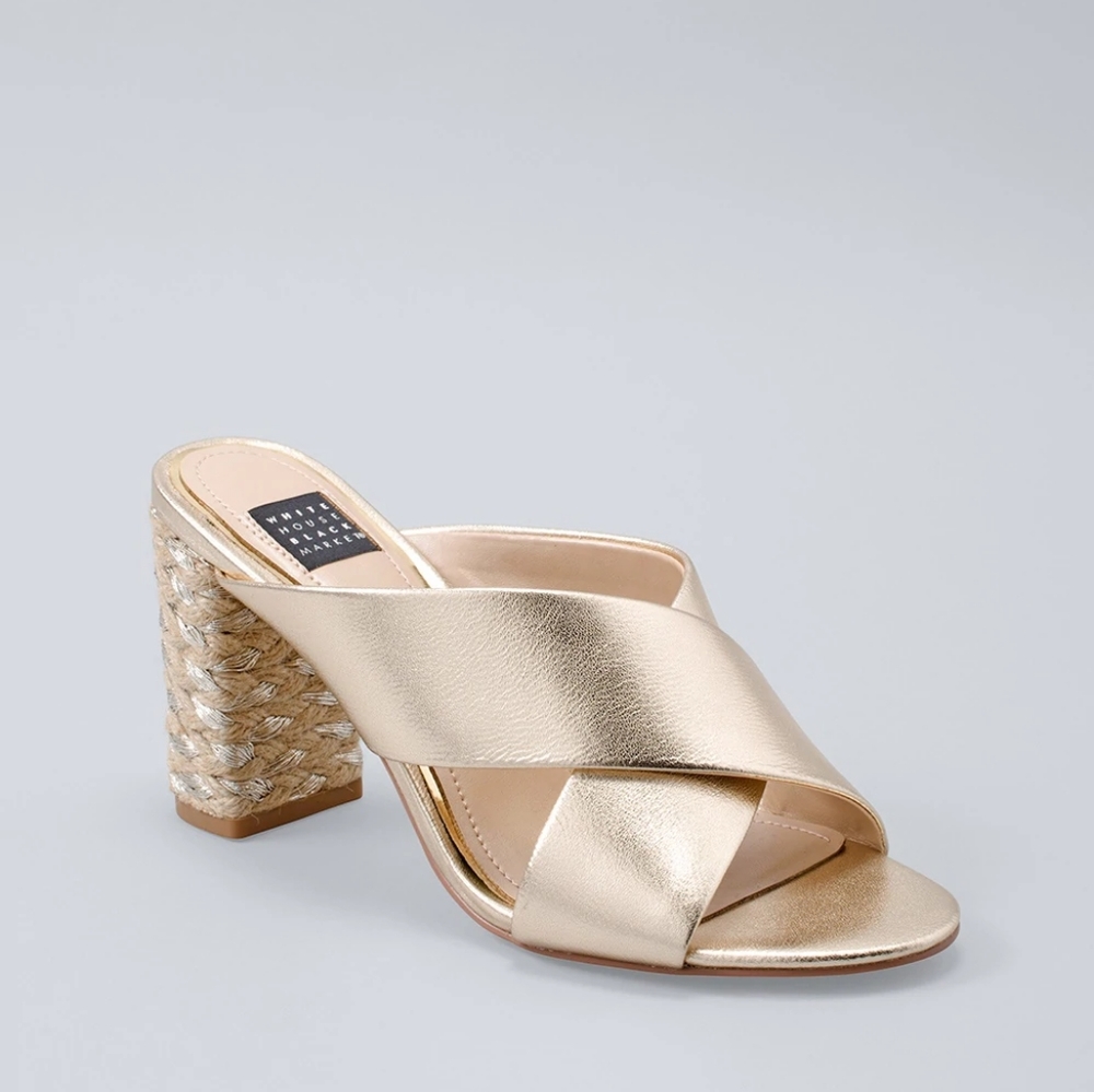 NEW WHBM block heeled sandals size 9.5